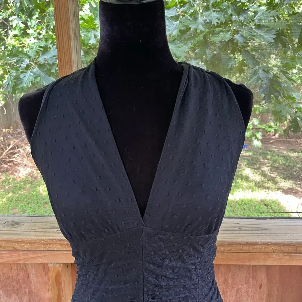 Necessary Objects Women's Vintage Y2K Black Clip Dot Open Back Dress Size L